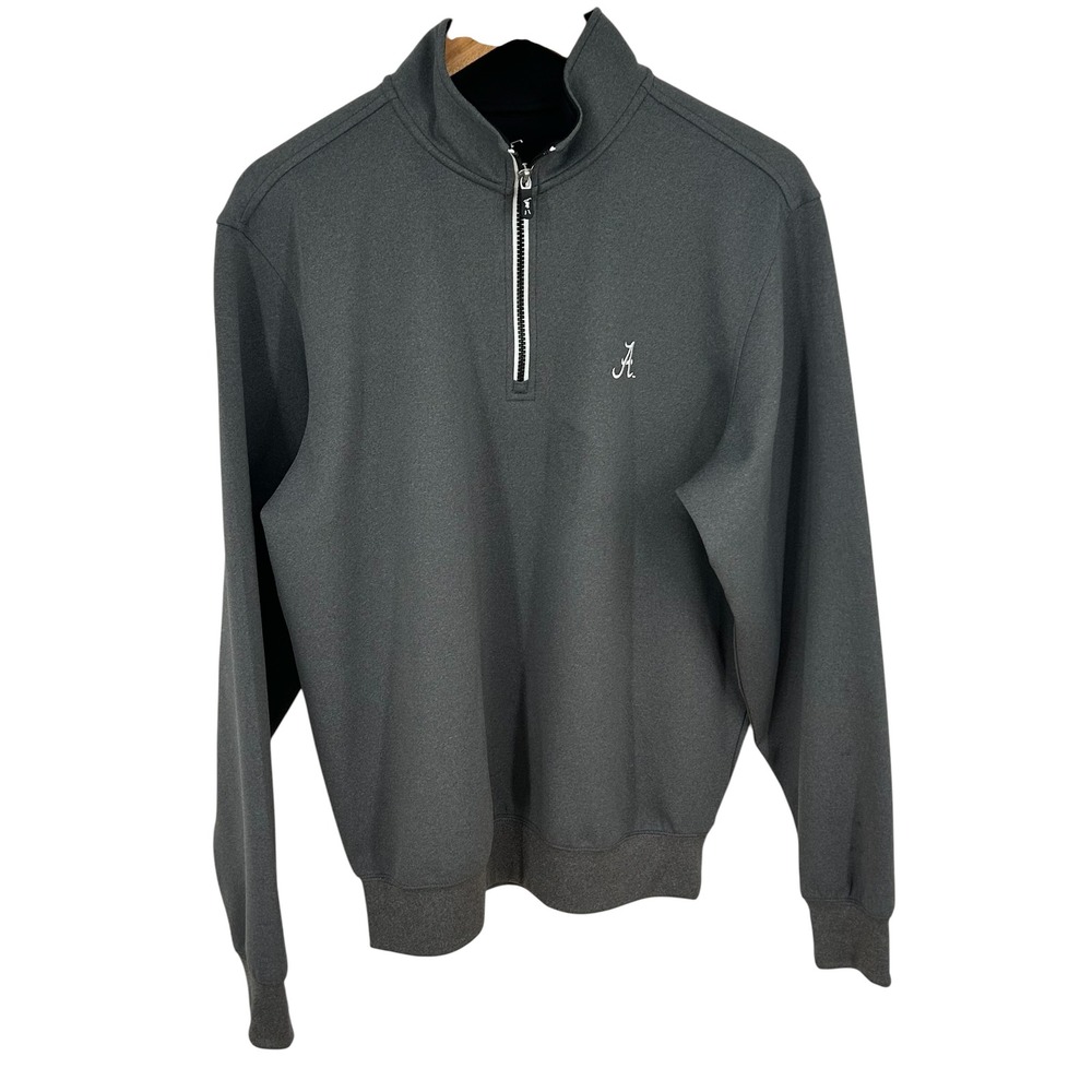F&G Tech Mens Alabama Crimson Tide Quarter Zip Pullover‎ Gray Size Medium
